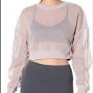 ALO Yoga Row Long Sleeve crop size medium in Neon Green